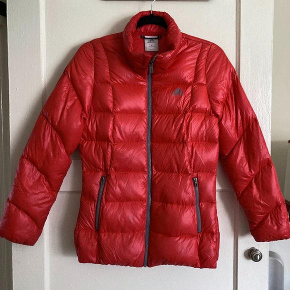 Adidas Down Insulated Lightweight Red Puffy Jacket - Picture 1 of 6